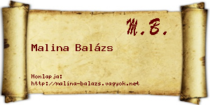 Malina Balázs névjegykártya
